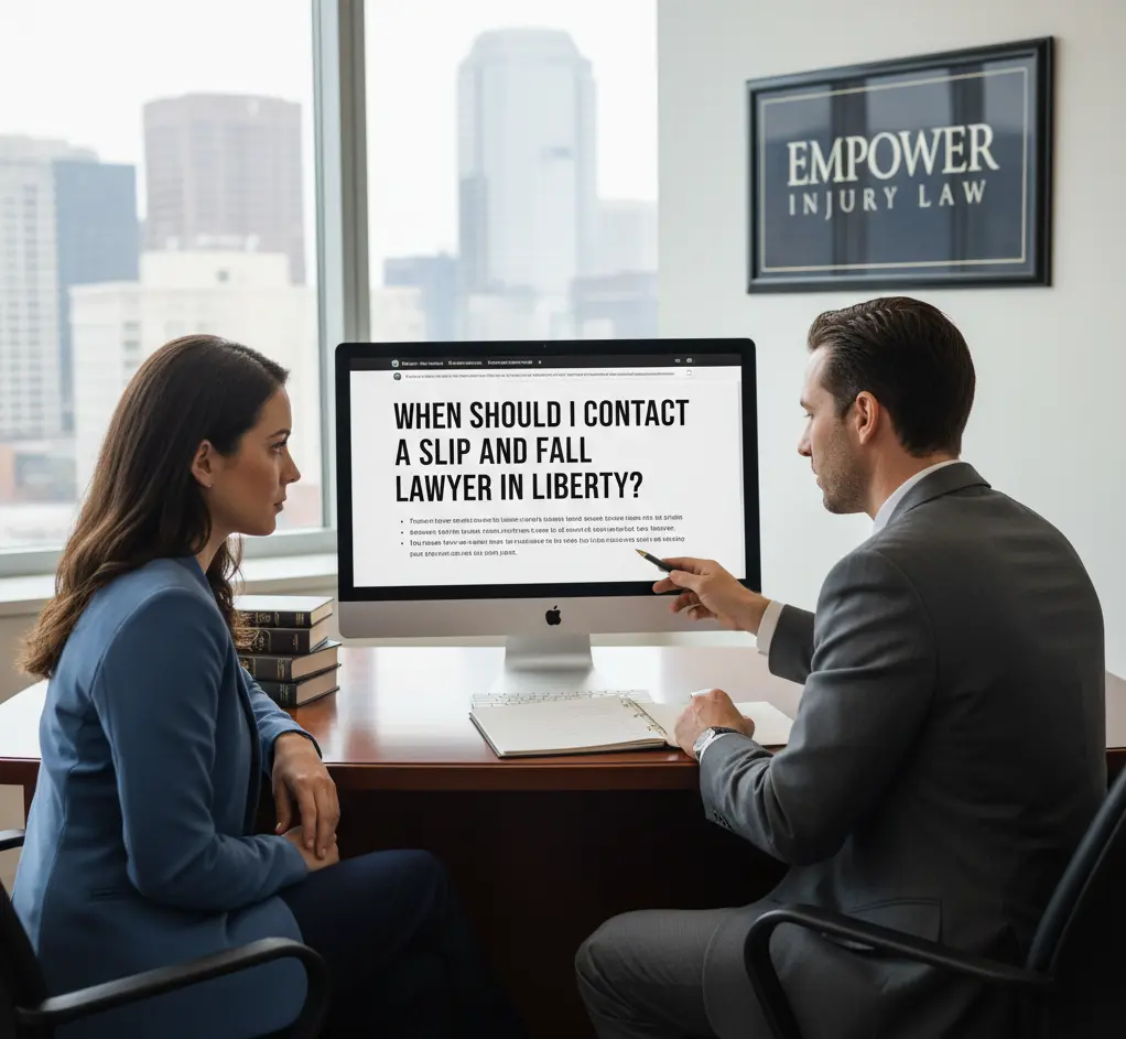 When should I contact a slip and fall lawyer in Liberty