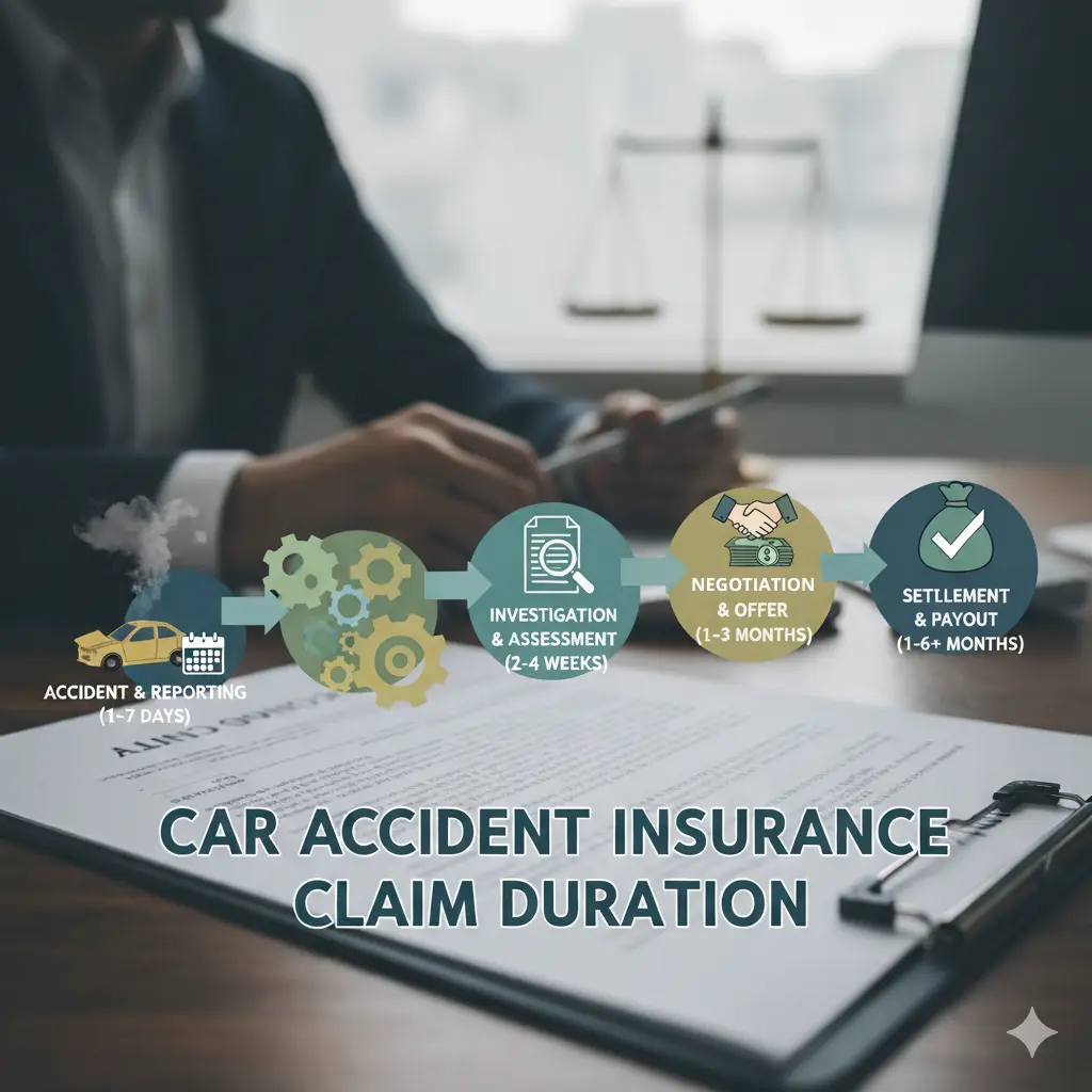 Timeline showing how long does a car accident insurance claim take