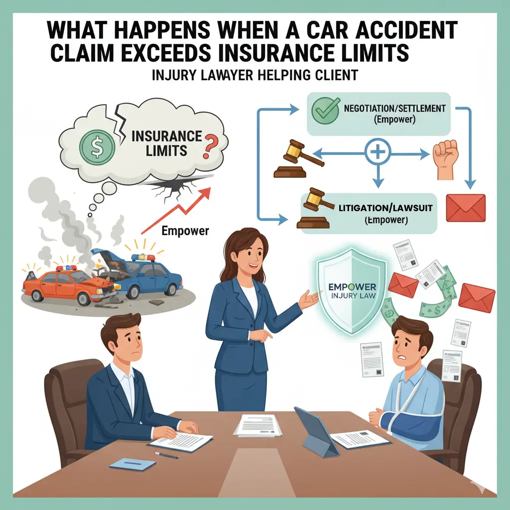 What Happens When a Car Accident Claim Exceeds Insurance Limits – Injury lawyer helping client