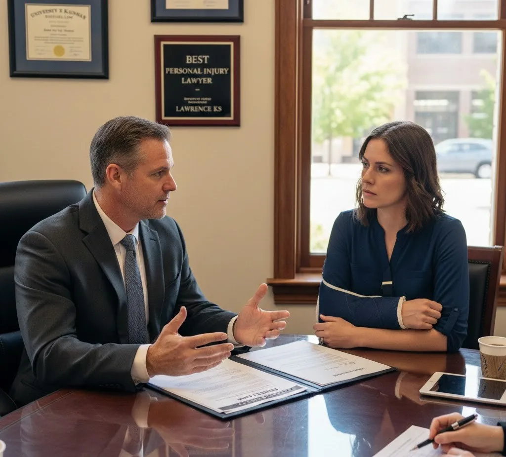 : Best personal injury lawyer in Lawrence KS helping an injured client